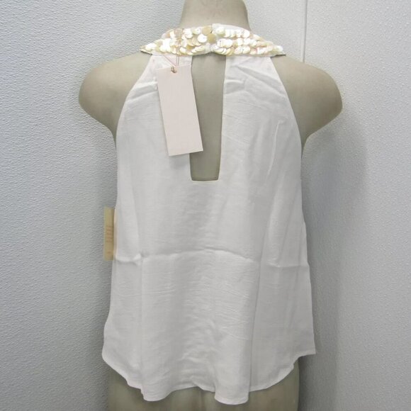 NEW CIEBON Women's Size M Top V-Neck Tank Cream - Picture 4 of 9